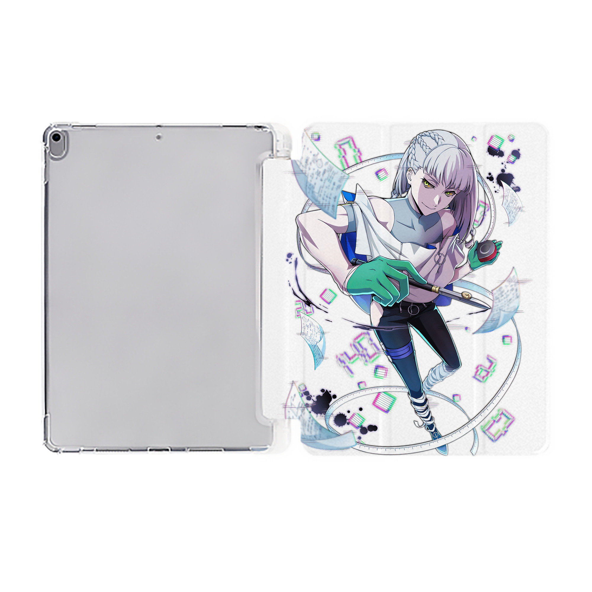 （画像用） 文豪ストレイドッグス Bungo Stray Dogs IPad ケース ペン収納付き 三つ折りスタンド PUレザー×シリコン 対応機種9.5/10.5/10.9インチ